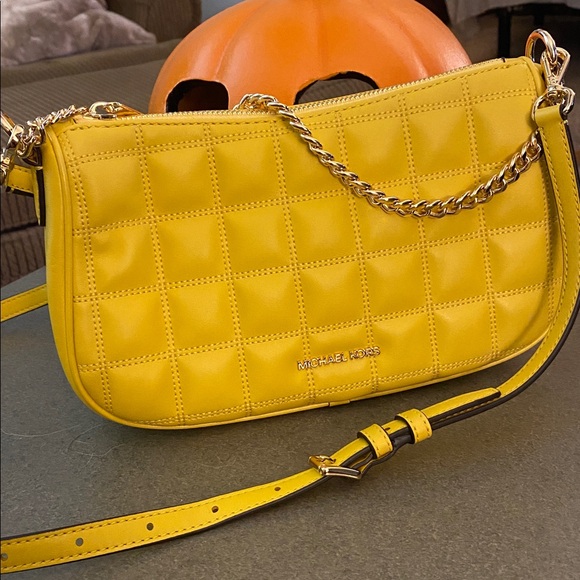 Michael Kors Bright Yellow Quilted Bag - Picture 1 of 6